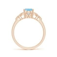 thumbnail image 2 of Angara Natural 1 Ct. Aquamarine with Diamond Vintage Inspired Ring in 14K Rose Gold for Women (Ring Size: 5), 2 of 9