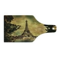 thumbnail image 2 of Eiffel Tower Cutting Board, Eiffel Tower Trees River Bridge Water Daytime Landmark Oil Painting Design, Tempered Glass Cutting and Serving Board, Wine Bottle Shape, Brown Mustard, by Ambesonne, 2 of 5