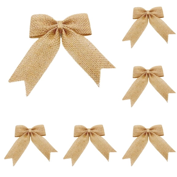 witspace Natural Bows Rustic Gift Bows Christmas Wreath Bows Handmade Small Farmhouse Bows for Crafts Gift Wrapping Christmas Tree Wedding Home Decor Thanksgiving (4x5in)