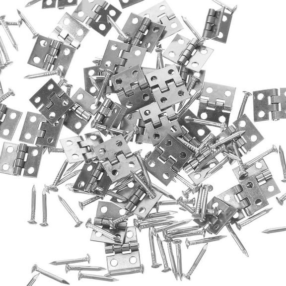 WHAMVOX 75 Pcs Small Miniature Hinges Professional Hinge Premium Hinge 1X0.8CM Silver