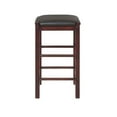thumbnail image 5 of Linon Tifton Set of 2 25" Backless Wood Faux Leather Counter Stools in Espresso, 5 of 9