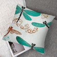 thumbnail image 7 of Shadudu Dragonfly Throw Pillow Cushion Cover, Ornamental Dragonfly with Lace and Damask Effects Image, Decorative Square Accent Pillow Case, Teal Turquoise Black 12x12in, 7 of 7