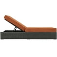 thumbnail image 3 of Modern Contemporary Urban Design Outdoor Patio Balcony Chaise Lounge Chair Lounge, Orange, Rattan, 3 of 4