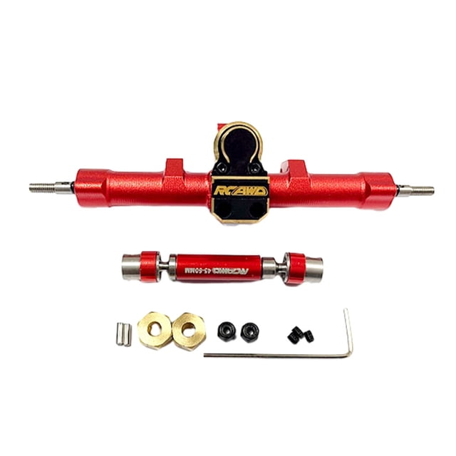 Eje trasero delantero Bewildely para 1/24 ECX Barrage aleación de aluminio premium rojo