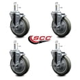 thumbnail image 2 of 5 Inch Gray Poly Swivel 7/16 Inch Grip Ring Stem Caster Set with Brake, 2 of 2