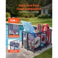 thumbnail image 2 of Pool Storage Bin, 69 X 32 X 35 In, Rolling Pool Float Storage Organizer With Side Pockets & Noodles Holder, Durable Metal Frame, Poolside Toys Breathable Mesh Basket For Swimming Pools, 2 of 10