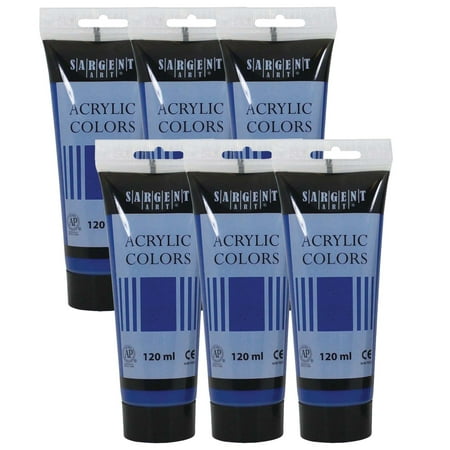 UPC: 0194629120734 | Sargent Art Acrylic Paint Tube 120 ml Pthalocaynine Blue Pack of 6
