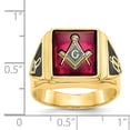 thumbnail image 5 of 14K Yellow Gold Ring Band Themed Men's Ruby, Lab Created Red, Size 8, 5 of 5