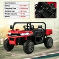 thumbnail image 2 of Gymax 12V 2 Seater Ride On UTV Dump Truck Remote w/ Electric Dump Bed & Shovel Red, 2 of 10