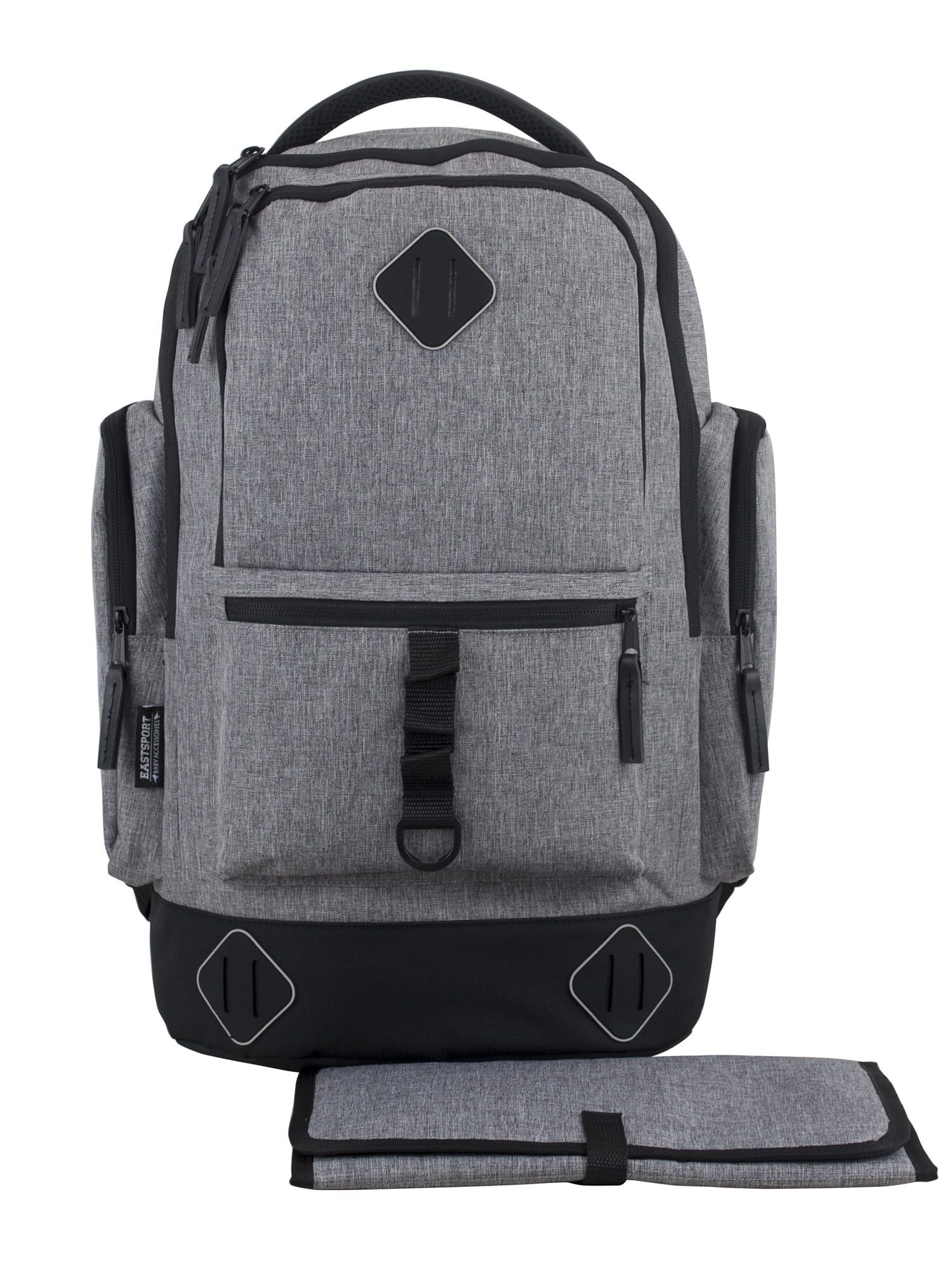 Eastsport Lenox Diaper Backpack Bag with Changing Pad, Grey