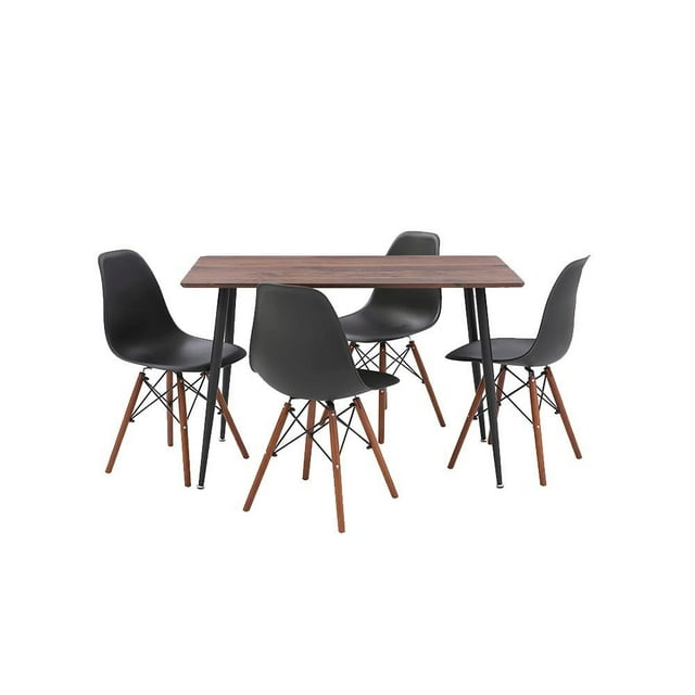 Comedor Alterego Ilmar Oslo rectangular 4 sillas Nogal