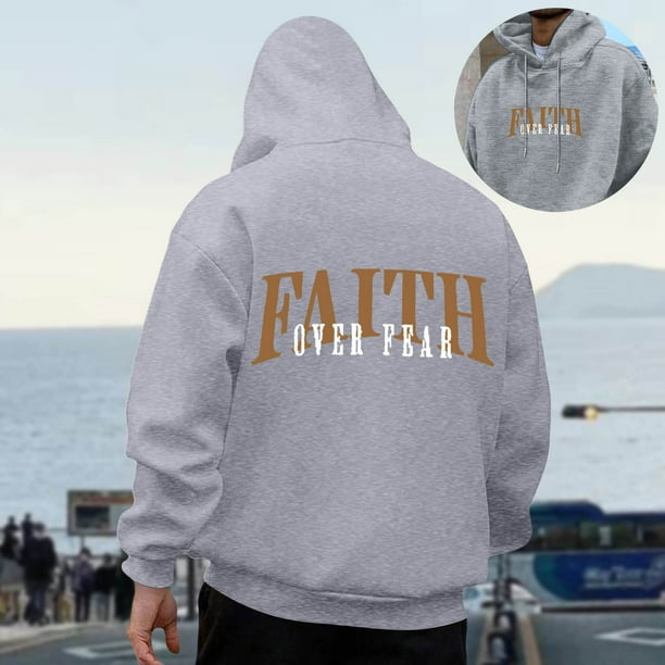 MHFRRA Sudadera con Capucha para Hombre, Forro Suave, Manga Larga, Cómoda, Informal, para Uso Diario Gris claro
