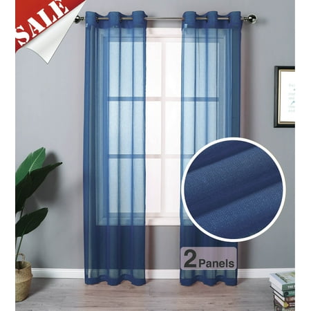 2 Pack Regal Home Collections Sheffield Solid Sheer Grommet