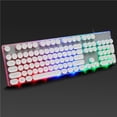 thumbnail image 1 of facefd Retro Punk Mechanical Feel Keyboard 104 Key Wired Backlit Gaming Keyboard for Compute Laptop White, 1 of 3
