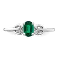 thumbnail image 5 of 925 Sterling Silver Polished Created Emerald Ring Size 6 2mm Wide - .36 cwt -  Jewelry Gift for Mom, 5 of 7
