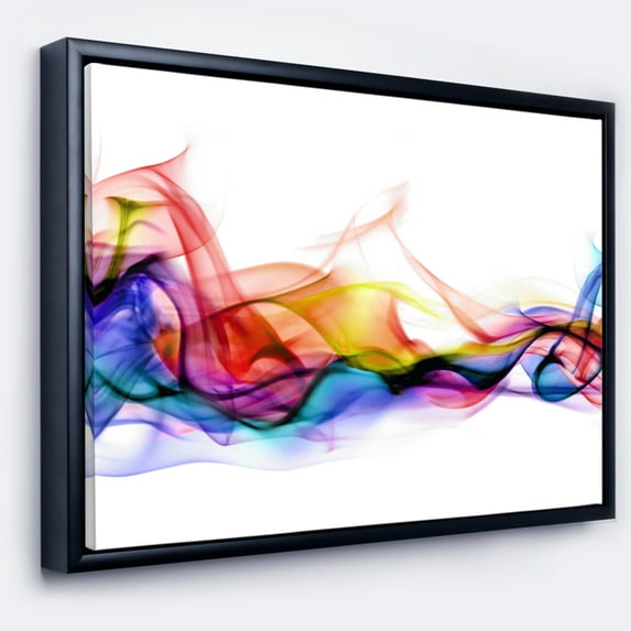 Designart ' Abstract Smoke ' Contemporary Framed Canvas Artwork