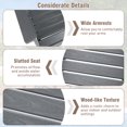thumbnail image 4 of Gymax Patio Dining Chairs Set of 2 w/Wide Armrests Curved Seat Wood Grain for Backyard Gray, 4 of 7