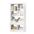thumbnail image 2 of IOTXY Wooden Open Display Bookcase - 51" Height 7 Cubes Freestanding Storage Bookshelf with Drawer, Warm White, 2 of 6