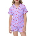 thumbnail image 4 of Toddler Satin Pajama Set Valentines Pjs Short Sleeve Heart Button Down Nightwear Boys Pajamas 2-3 Years, 4 of 5