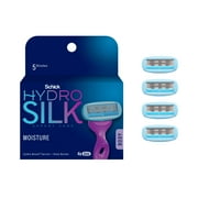 Schick Hydro Silk Moisture Razor Blade Refills, 4 ct, 5-Blade Mositurizing Razors for Women