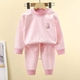 thumbnail image 5 of Baby Boy Girls Girls' 2 Piece Made With Cotton Sleepwear Fall Clothes Fall Winter Outfit 100 Boy Girl Pink Fall Winter Tops+Pants Pajamas & Dailywear Set, 5 of 7
