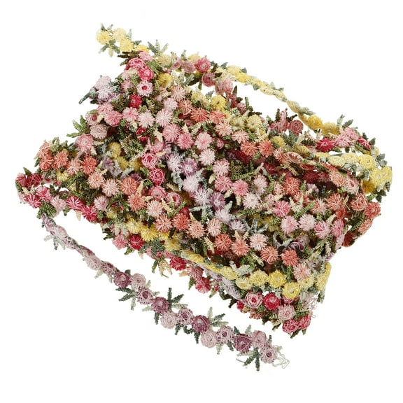 5 Rolls Water Soluble Lace Wedding Decor DIY Headdress Trim Embroidered Applique Lace Ribbon DIY Trim