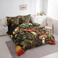 thumbnail image 3 of Homewish Mushroom Fungus 7pcs Bedding Comforter Set,Rustic Plant Queen Bedding Sets,Red Green Black Queen Sheet Sets For Girl Kids,Breathable Home Decor Reversible, 3 of 8