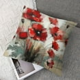 thumbnail image 7 of nygtbtfer Flower Throw Pillow Cushion Cover, Red Poppy Flower Grungy Paint Brush Effect Beige Digital Art Print, Decorative Square Accent Pillow Case, Red Ivory White, 7 of 7