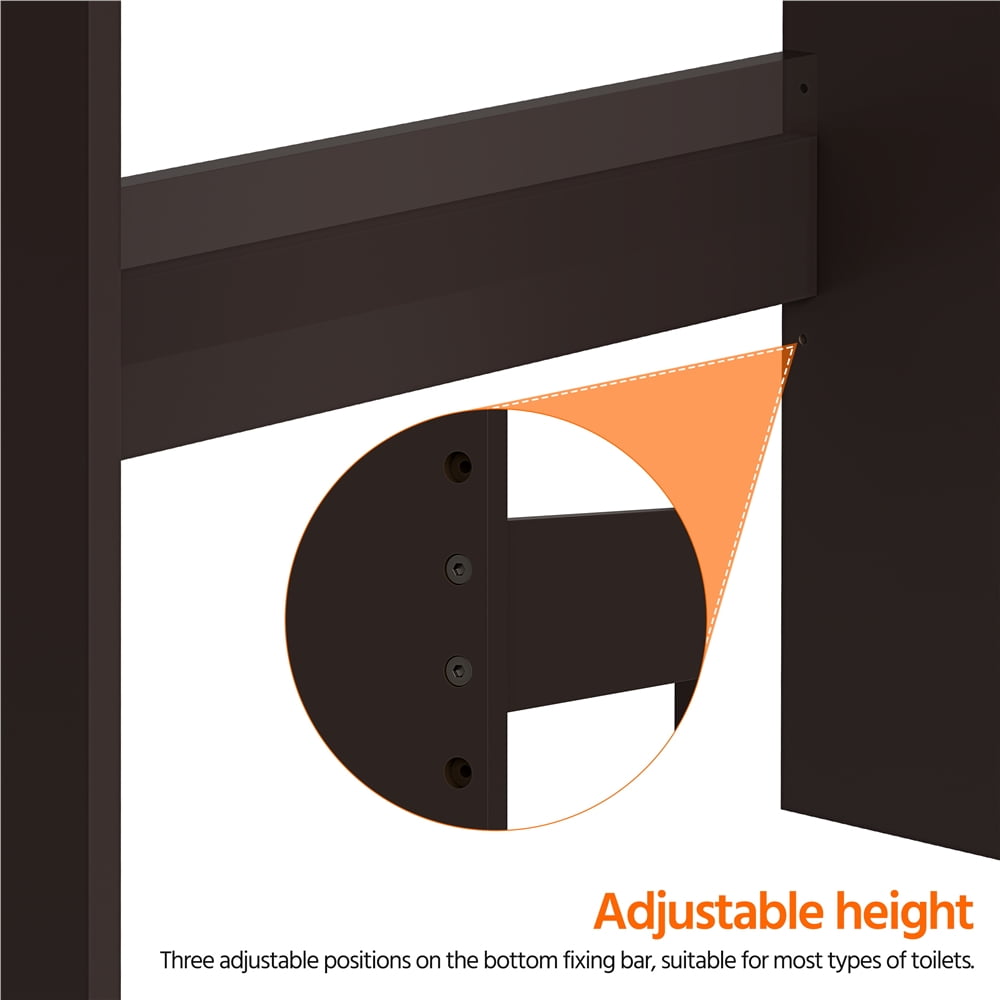 Alden Design Over Toilet Storage Cabinet 2 Shelves for Bathroom, Espresso