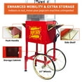 thumbnail image 5 of Joqixon Popcorn Machine Maker With 8 Oz Kettle Makes Up to 32 Cups Popcorn Machine Cart Vintage-Style Popper on Wheels Popcorn Machines for Home - Red, 5 of 14