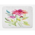 thumbnail image 1 of Dahlia Bath Mat, Paintbrush Flower Blooming Summer Flourishing Nature Growth Theme, Plush Bathroom Decor Mat with Non Slip Backing, 29.5" X 17.5", Fuchsia Red, by Ambesonne, 1 of 2