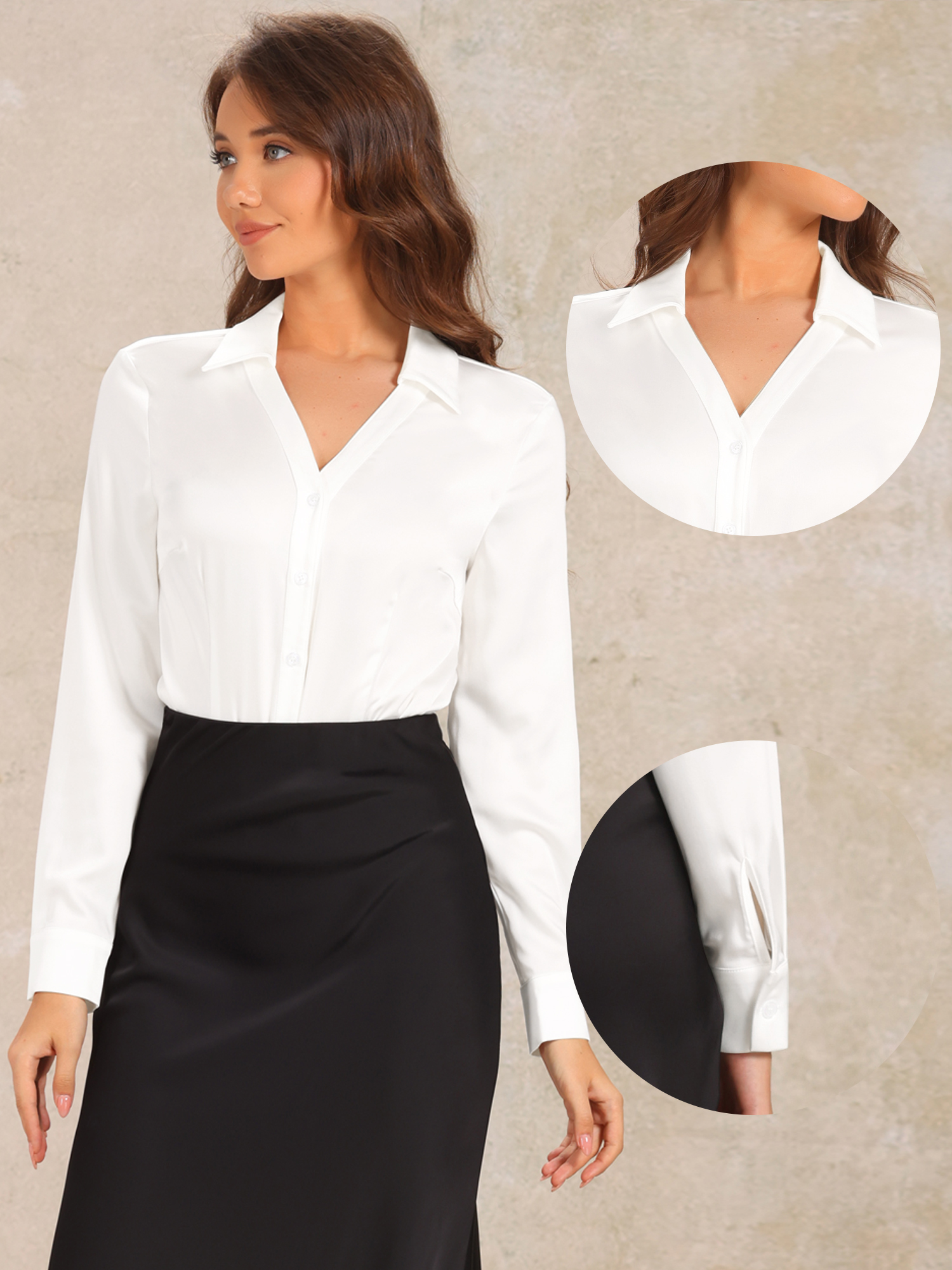 DARING DIVA Bodysuit Button Down Shirt Casual Tops L White