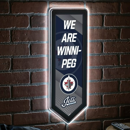 UPC: 0801946125303 | Evergreen Ultra-Thin Glazelight LED Wall Decor  Pennant  Winnipeg Jets- 9 x 23 Inches Made In USA