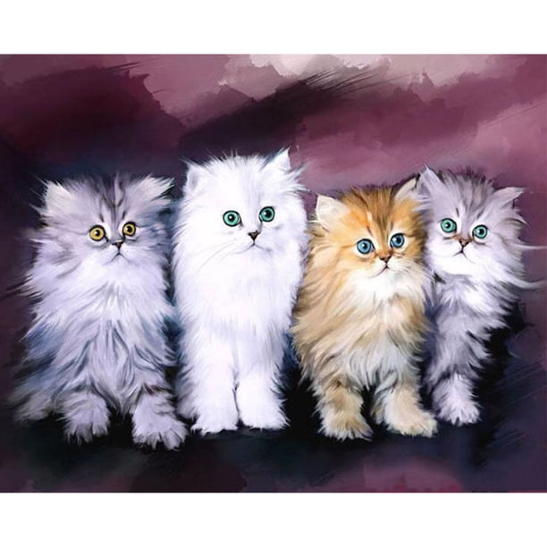Kit DIY 5D Familia Gatos Taladro Imagen Artesanal Cgtredaw