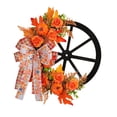 thumbnail image 1 of TIELUTT Couronne de l\'Action de Grâce d'Automne 2023 Couronne de Roue de Citrouille Ornement de Festival Maison Pas Cher Noël Rentrée des Classes pour Porte d'Entrée Cadre de Couronne à 10 Fils Couronne de Noël Lumineuse, 1 of 8