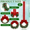 thumbnail image 3 of 6 Pcs 5" Small Christmas Kitchen Cabinet Wreaths with Plaid Bow Ribbon Mini Hanging Christmas Wreath Artificial Greenery Wreath for Front Door Porch Wall Window, 3 of 4