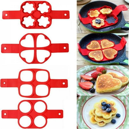 

[CLEARANCE PRICE]Multi-silicone Four-hole Omelette Love Pancake Mold Silicone Rice Group Abrasive Stars Plum Flower