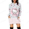 thumbnail image 1 of Vestido de suéter con estampado 3D de Hello Kitty para mujer, Sudadera con capucha de Anime japonés, vestido informal Sexy, vestido Kawaii suelto, moda de otoño, 1 of 4