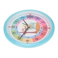thumbnail image 2 of Cartoon Wall Clock Children Hanging Clock Teaching Clock Wall Clock Plastic Cartoon Colorful Quartz Time Learning Hanging Clock For Kid's Bedroom ClassroomBlue, 2 of 8