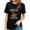 Black, variant on Gift Women Casual Retro T-shirt Short Sleeve Graphic Tee