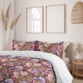 thumbnail image 2 of Ambesonne Floral Down Alternative Quilt Comforter, Lilac Rose and Magnolia Art, Twin, Cinnamon Pink and Violet, 2 of 5