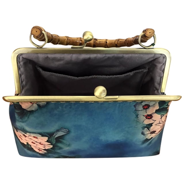 1 Pce Poignée de Sac à Main Vintage Style Chinois Design Jacquard Pochette de Rangement