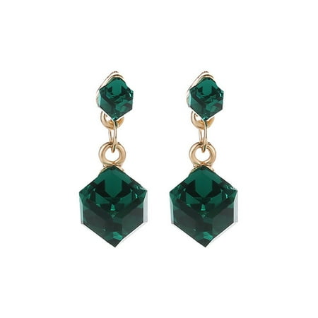 Wholesale Fashion Earrings - Fancyleo Exquisite Crystal Water Cube Box Cube Stone Fashion Earrings Jewelry Wholesale Earrings For Women Oorbellen