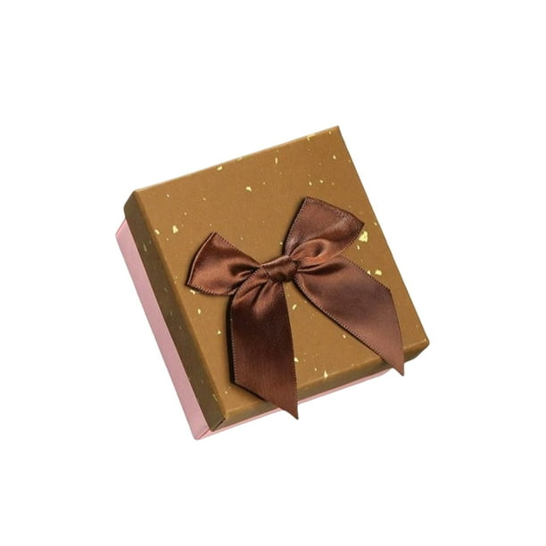 Bewildely Caja de embalaje portátil decorativa protectora reemplazo reloj Rectangular colgante pendiente caja de regalo envoltura Kits de decoración para fiestas Marrón Bewildely HA082099-01