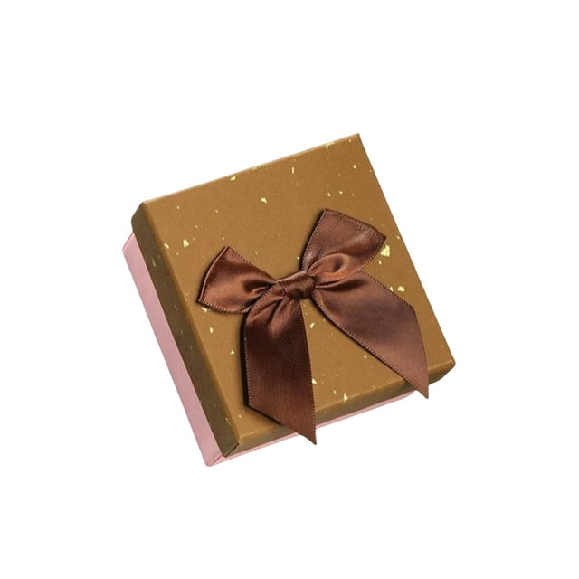 Youkk Packaging Box Portable Decorative Protective Replacing Rectangular Watch Pendant Earring Bracelet Gift Case Wrapping Brown