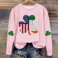 thumbnail image 4 of AherBiu Chandails en Molleton de la Saint-Patrick pour Femmes Col Rond Manches Longues Imprimé Trèfle Doublé en Polaire Vêtements de Printemps, 4 of 4