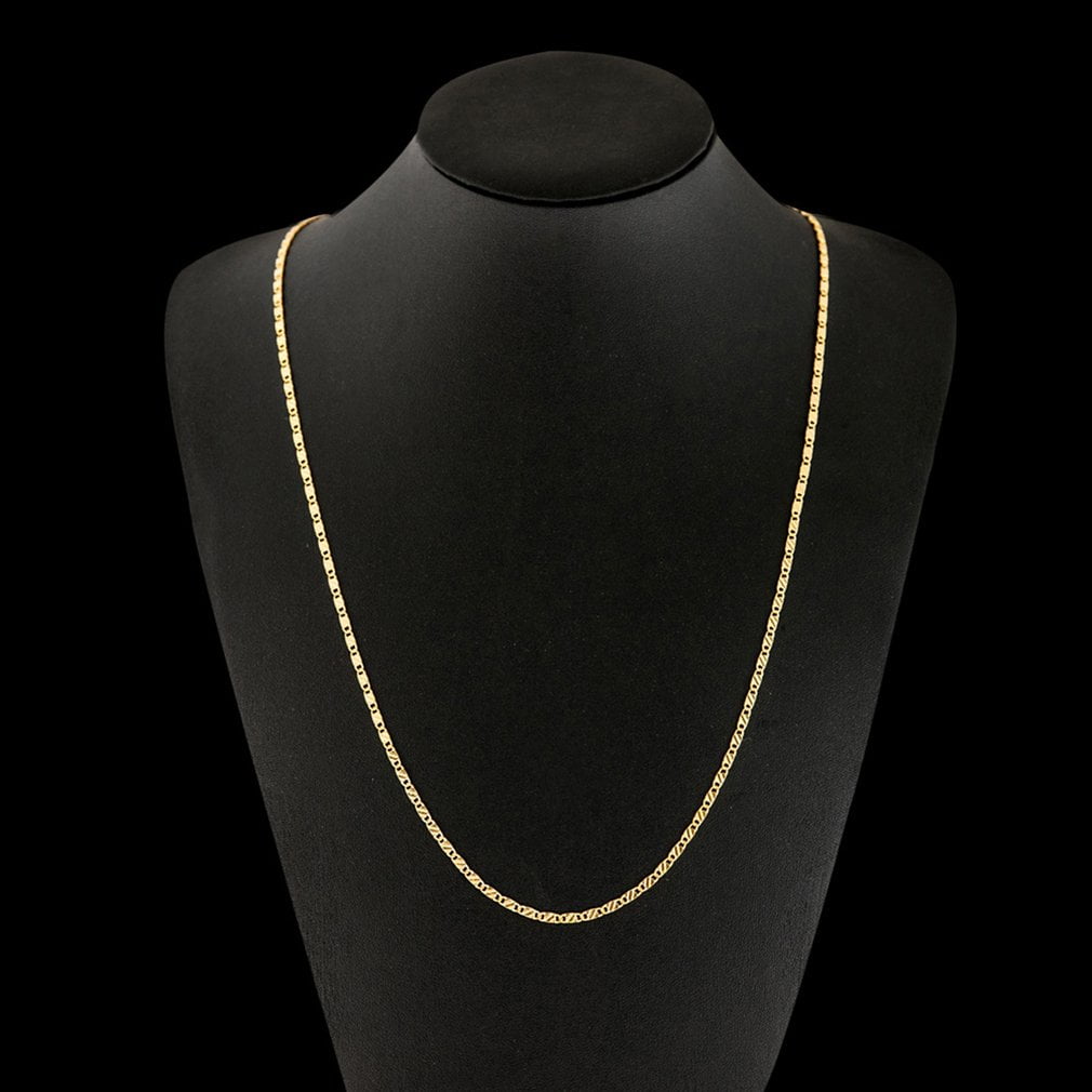 Gold Color Flat Chain Necklace for 