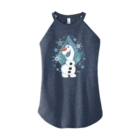 Frozen - Winter - Olaf Dancing In Snow - Juniors High Neck Tank Top