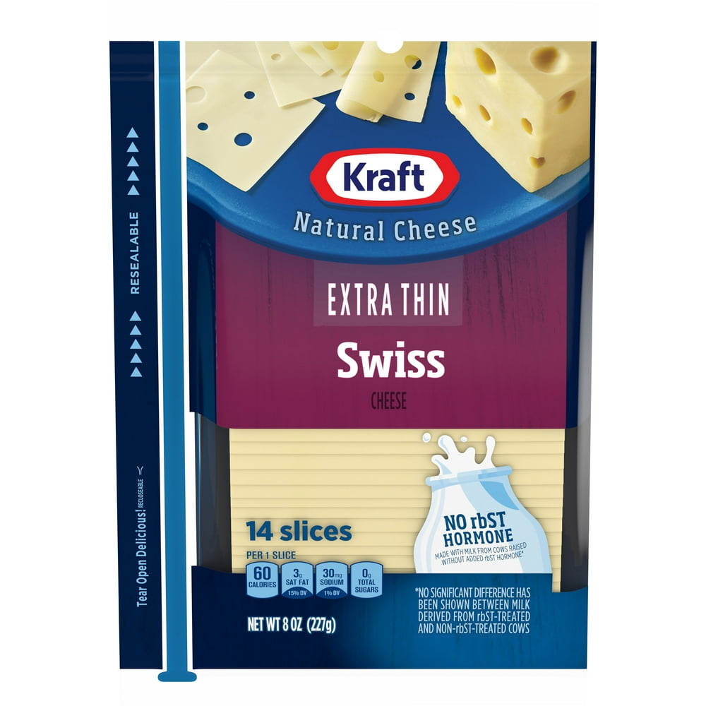Kraft Extra Thin Swiss Cheese Slices, 14 ct Pack