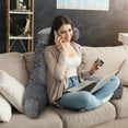 thumbnail image 3 of Gymax Reading Pillow TV Bed Rest Memory Foam with Arms Rests Neck Roll Back Support, 3 of 10